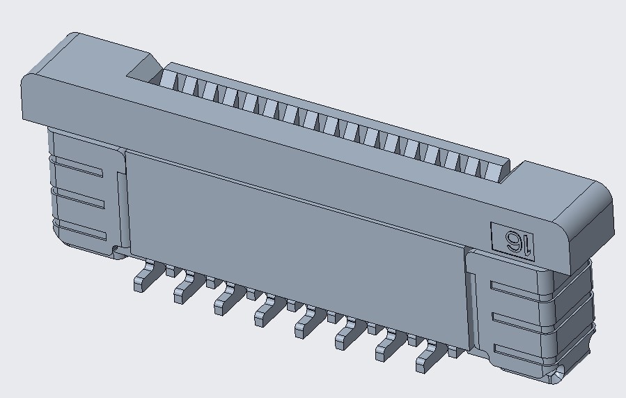 FPC 0.5PITCH 4.4/4.95H 立贴正脚 16Pin
