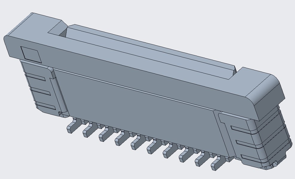 FPC 0.5PITCH 4.4/4.95H 立贴正脚 20Pin