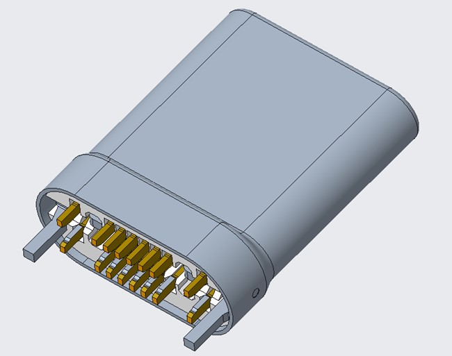12PIN USB C TYPE PLUG 无EMC片(不带板)D3款
