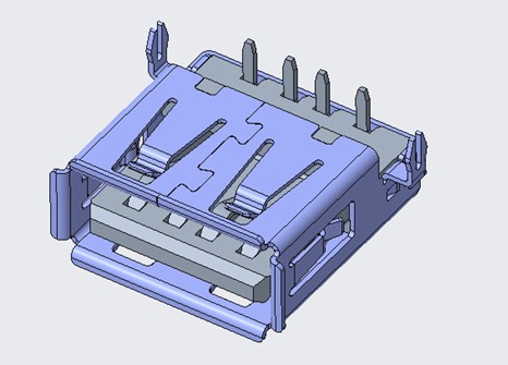 USB 2.0 A/F 沉板 DIP型 2.0mm