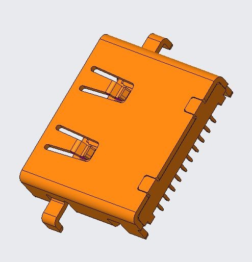 HDMI A/F R/A DIP TYPE CH=-0.20mm