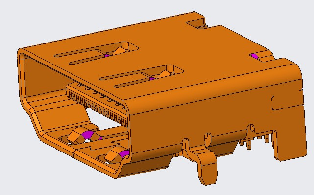 HDMI A Type Receptacle DIP Product CH=1.60mm