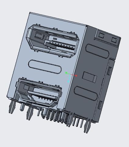 DP2.0 OVER HDMI2.1 COMBO RECEPTACLE R/A DIP TYPE