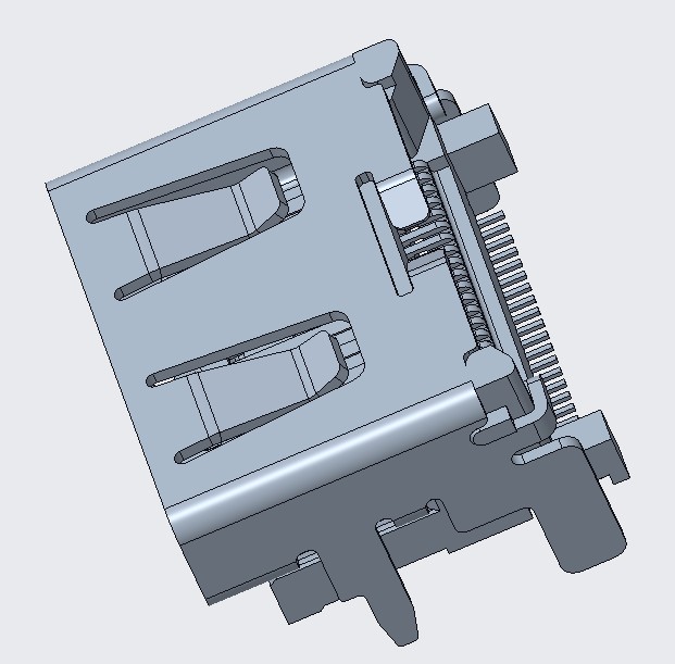 HDMI 19F SMT 铜壳直脚G/F 无凸包(卷装)