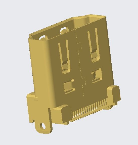 HDMI A TYPE FEMALE 19 PIN VERTICAL DIP H=14.0mm