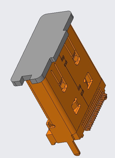 HDMI A Type Receptacle SMT PRODUCT H=15.1mm
