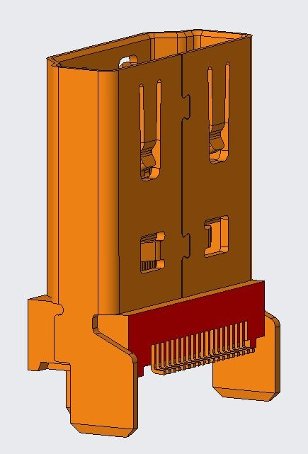 HDMI A Type Receptacle SMT PRODUCT H=16.60mm