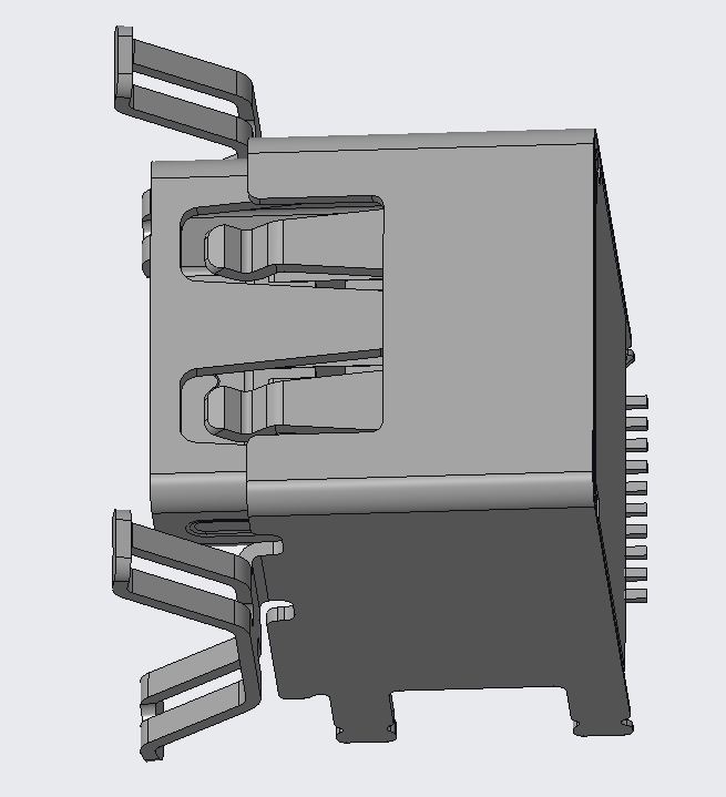 HDMI DF SMT 双外壳 加高型CH=6.00 带弹片