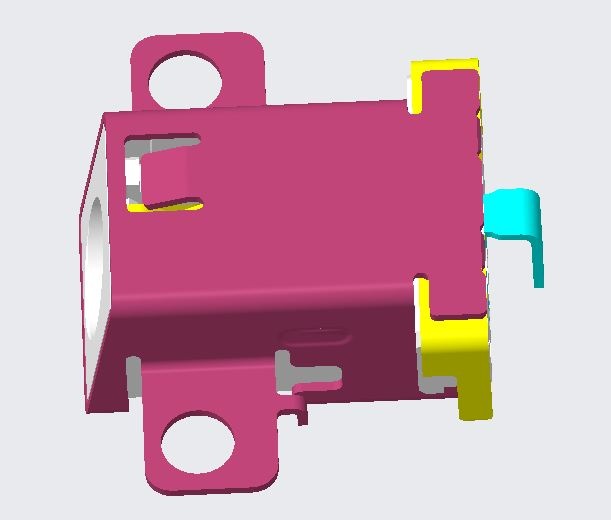 &phi;4.0x1.70 DC Jack 3pin CH=0.2 L12.1 DIP 斜口带双锁孔