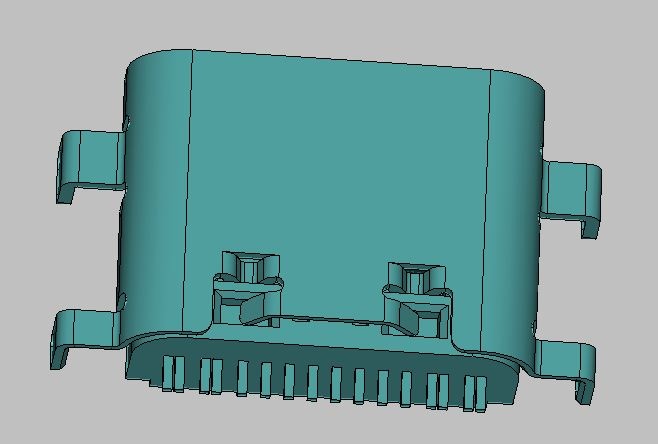 TYPE C F 单排16P 沉板1.6 加长脚 无孔