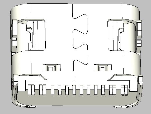 USB C F单排16P6.5四脚插板CONN.
