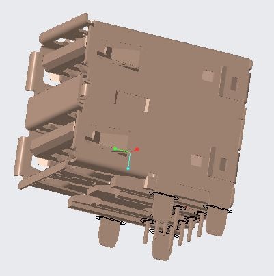 DUAL STACK USB 2.0 A TYPE RECEPTACLE STD RA DIP C/H=8.33mm