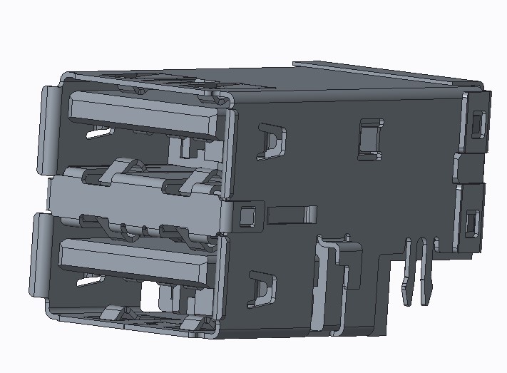 双层 USB 2.0 AF DIP CH2.8