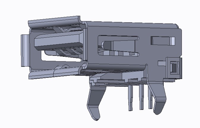USB AF 90&deg;弯脚外扣式
