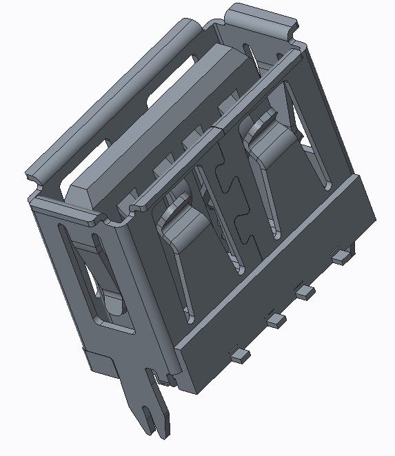 USB AF 立式SMT有卷边(H=10.0MM)
