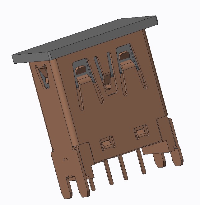 USB2.0 A TYPE  RECEPTACLE VERTICAL DIP H=14.45mm