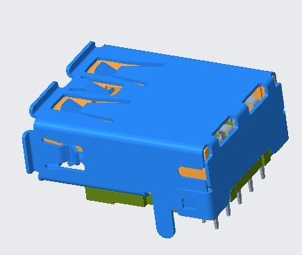 USB 3.0 AF 90度DIP直脚有卷边