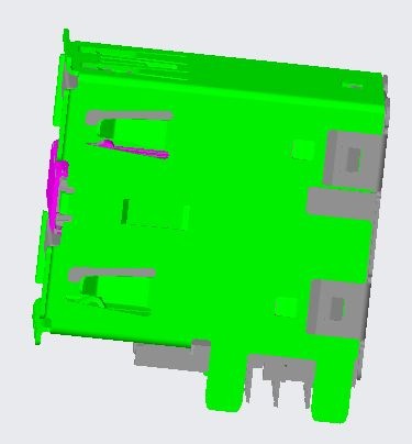 DUAL STACK USB 2.0 A TYPE RECEPTACLE STD RA DIP C/H=8.33mm