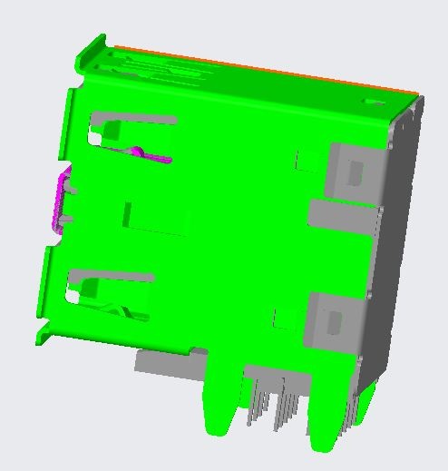 DUAL STACK USB 3.1  A TYPE RECEPTACLE STD RA DIP C/H=8.33mm
