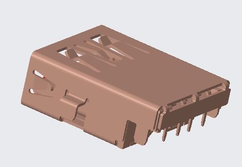 USB3.0 A TYPE  RECEPTACLE REVERSE RIGHT ANGLE DIP C/H=0mm