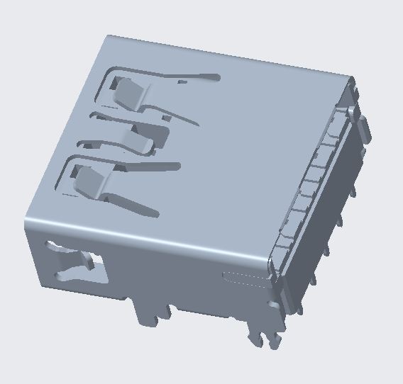 USB 3.0 AF 90&deg; DIP 前直脚0.9 后鱼叉脚1.8 H=6.26 CH=3.4 L=13.7 锡脚长1.1