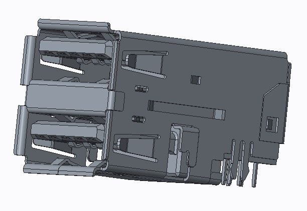 USB 3.0 A TYPE DIP沉板式双层加高(CH=4.31mm)