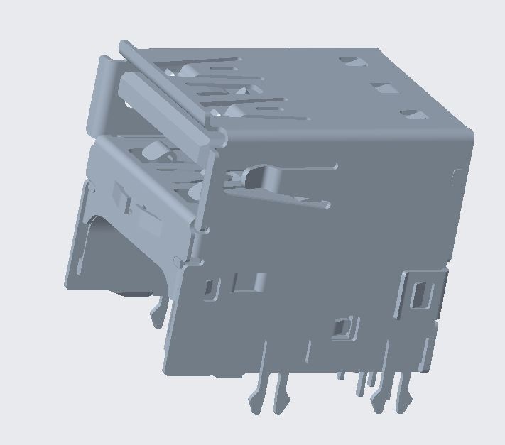 USB 3.1 AF架高 90度DIP C款双弹 [有卷边,鱼叉脚加长款]