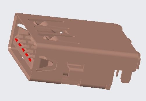 USB3.0 A TYPE  RECEPTACLE REVERSE RIGHT ANGLE DIP C/H=0mm