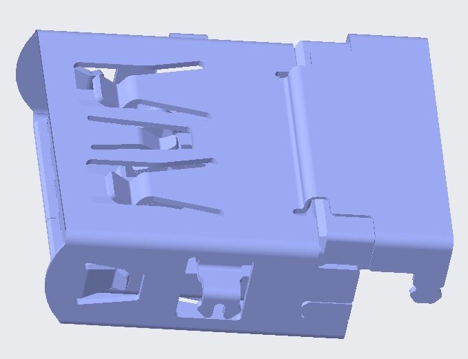 USB3.2 AF RVS CH=-1.14 H2.55 L17.8 DIP Gen2     框口削弧形