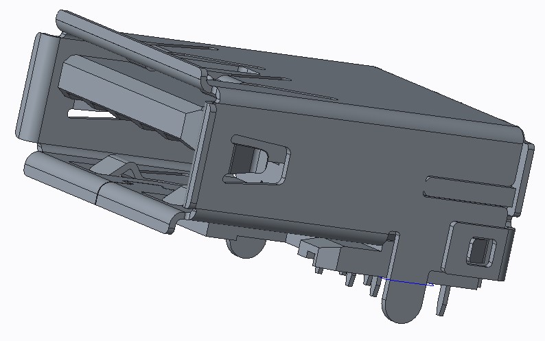 USB3.0 9P H=7.04mm CH=4.13mm REC STD R/A DIP
