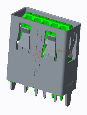 USB 3.0 AF 180度插板 (无卷边直脚) 13.7长