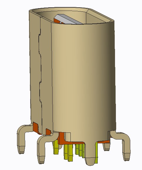 TYPE C 8P 180度立插双排六脚