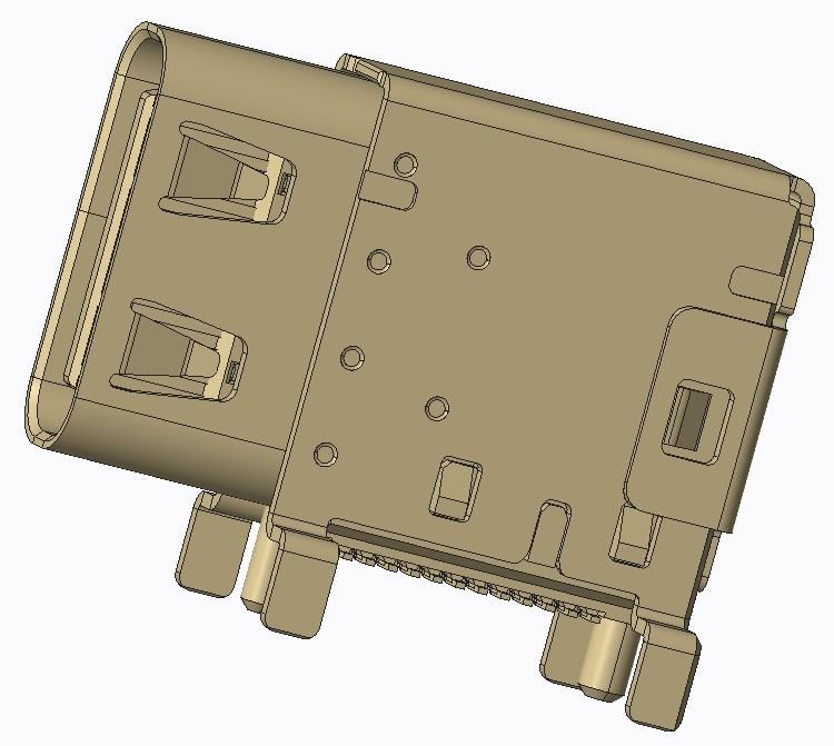 USB C 型 24PIN
侧贴SMT 不绣钢双铁壳 黑色