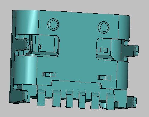 TYPE-C 6PIN贴板母座 LCP 白色 端子镀全金G/F L=6.8mm 载带包装