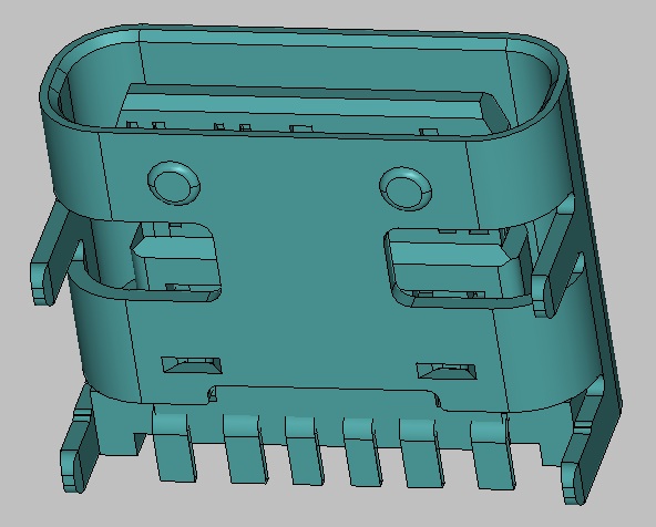 TYPE-C 6PIN贴板母座 米白色 镀半金锡3u" L=6.85