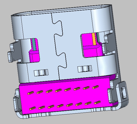 USB CF 16PIN  DOUBLE ROW DIP TERMINAL 黑色 G/F