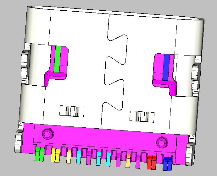 TYPE C F 单排16P 7.35 有柱四脚长0.70 CONN.