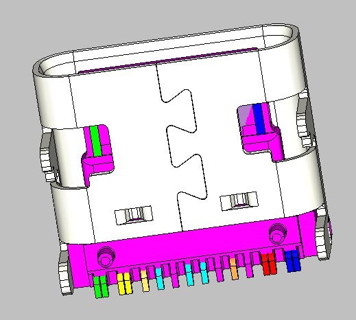 USB C TYPE 母座单排16PIN