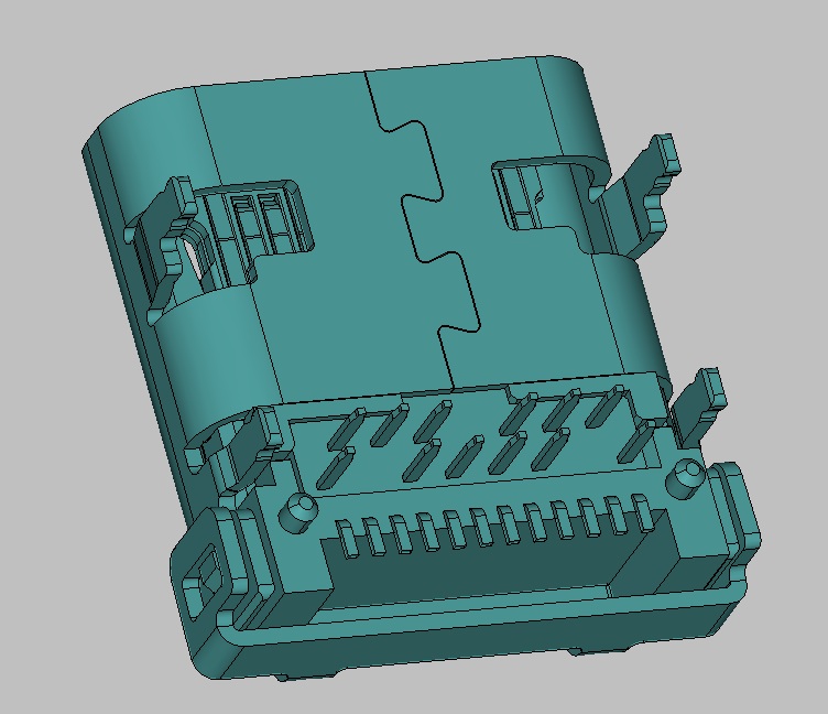 TYPE C 3.1母座，24PIN,板上型，单排SMT&双排THT,Au 3u&rdquo;, LCP，黑色,L=9.85mm，载带包装