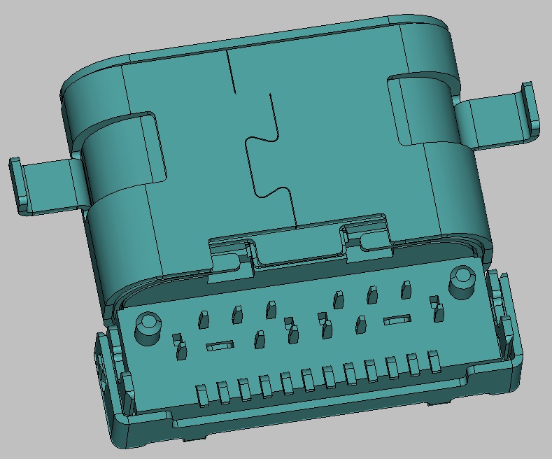 TYPE-C 24 PIN 前插后贴 沉板2.0MM L=8.65 镀金3u"