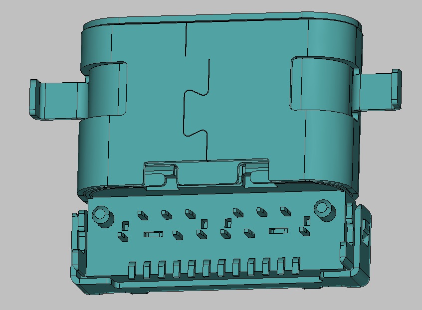 TYPE-C 24 PIN 前插后贴 沉板2.0MM L=8.65 镀金15u"