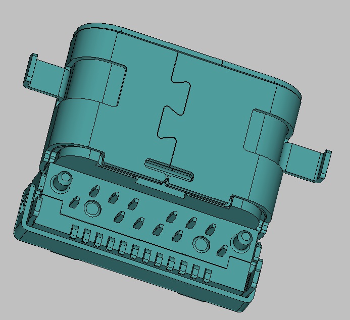 USB TYPE C 3.1 沉板双壳