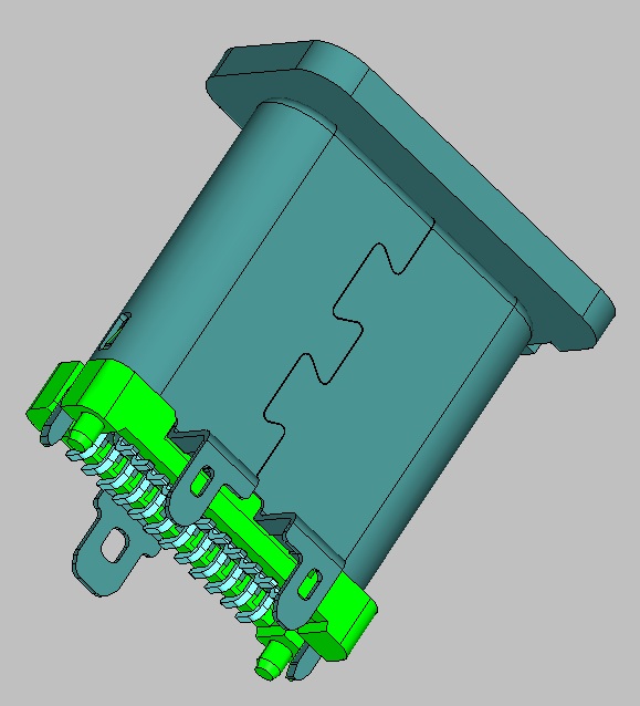 TYPE C 直立式 24PIN SMT H=9.0 公头,LCP 黑色，"镀金3U'