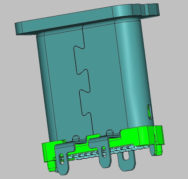 TYPE C 直立式 24PIN SMT H=9.0 公头,LCP 黑色，"镀金15U'