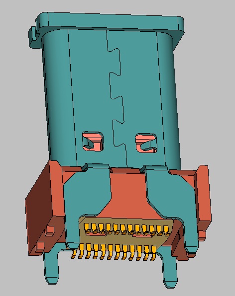 USB 3.1 TYPE C FEMALE VERTICAL H=15MM SMT TYPE