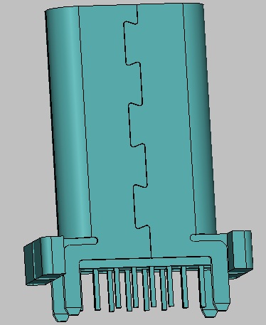 USB TYPE C 16PIN DIP VERTICAL H=15mm 胶芯LCP黑色 端子电镀3U&rdquo;包装盘装