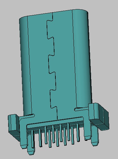 USB TYPE C 16PIN DIP VERTICAL H=15mm 胶芯LCP 黑色 端子电镀3U&rdquo;端子材质C18400 电流过6A 包装盘装