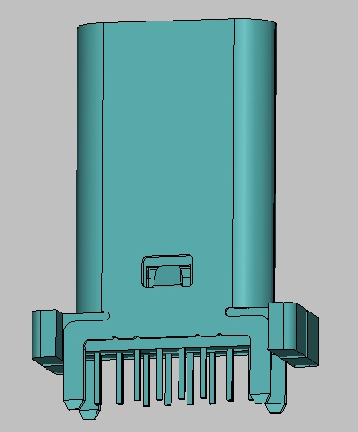 USB TYPE C 16PIN DIP VERTICAL H=15mm 胶芯LCP 蓝色 端子电镀3U&rdquo;包装盘装