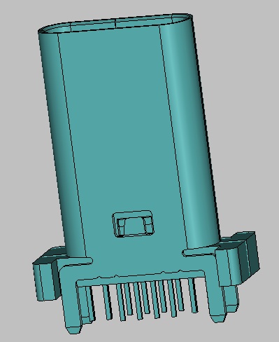 USB TYPE C 16PIN DIP VERTICAL H=15mm 胶芯LCP 蓝色 端子电镀3U&rdquo;端子材质C18400  电流过6A 包装盘装