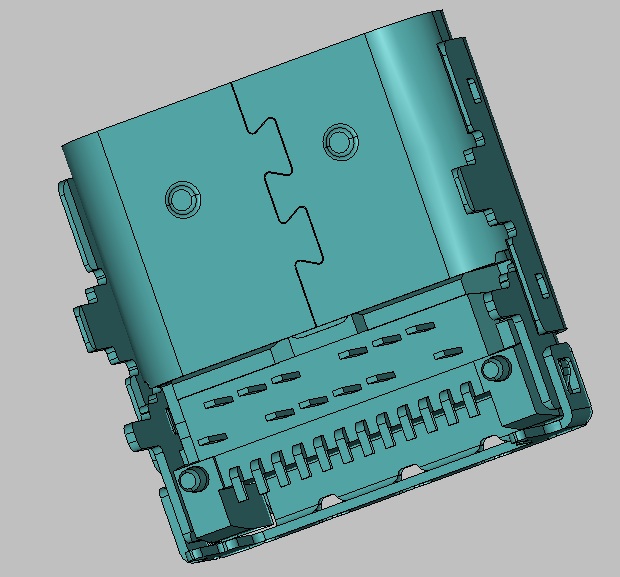 TYPE-C 母座 24PIN 板上型 DIP+SMT L=9.34mm 黑色胶芯 端子接触区镀金3U" 载带包装
